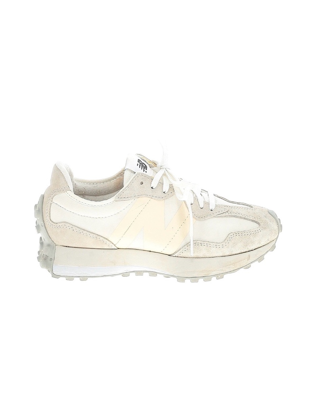 NEW BALANCE 327 Neutral Cream White Grey Suede Sneaker Classic Casual 7 37.5